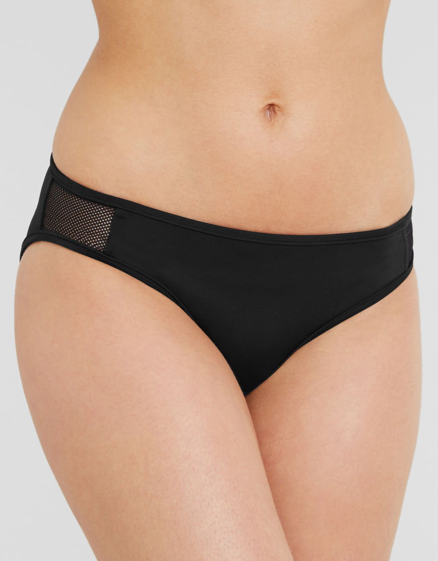 FRENCH CONNECTION BIKINI BRIEF SIZE 8 12 LOTTIE BLACK WHITE TIE SIDE BOTTOM FCUK